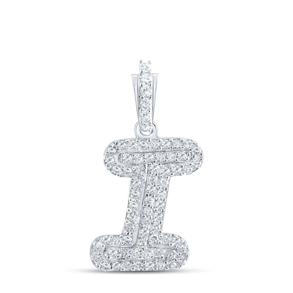 1/6Ctw-Dia Cn Initial "I" Pendant (1.18 grams)