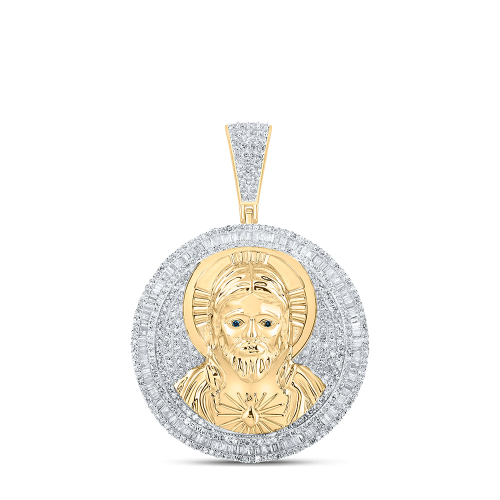2 1/2Ctw Dia Nk Jesus In Circle Mens Charm (16.99 grams)