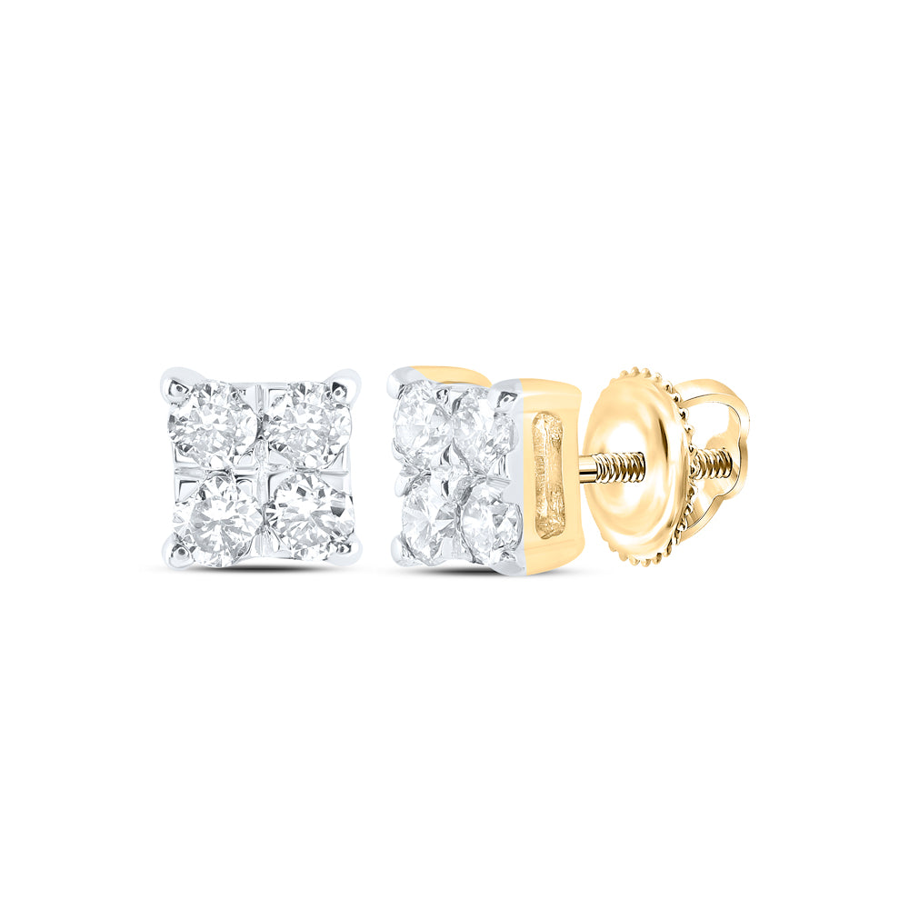 1/6Ctw-Diamond Square Earring (0.65 grams)