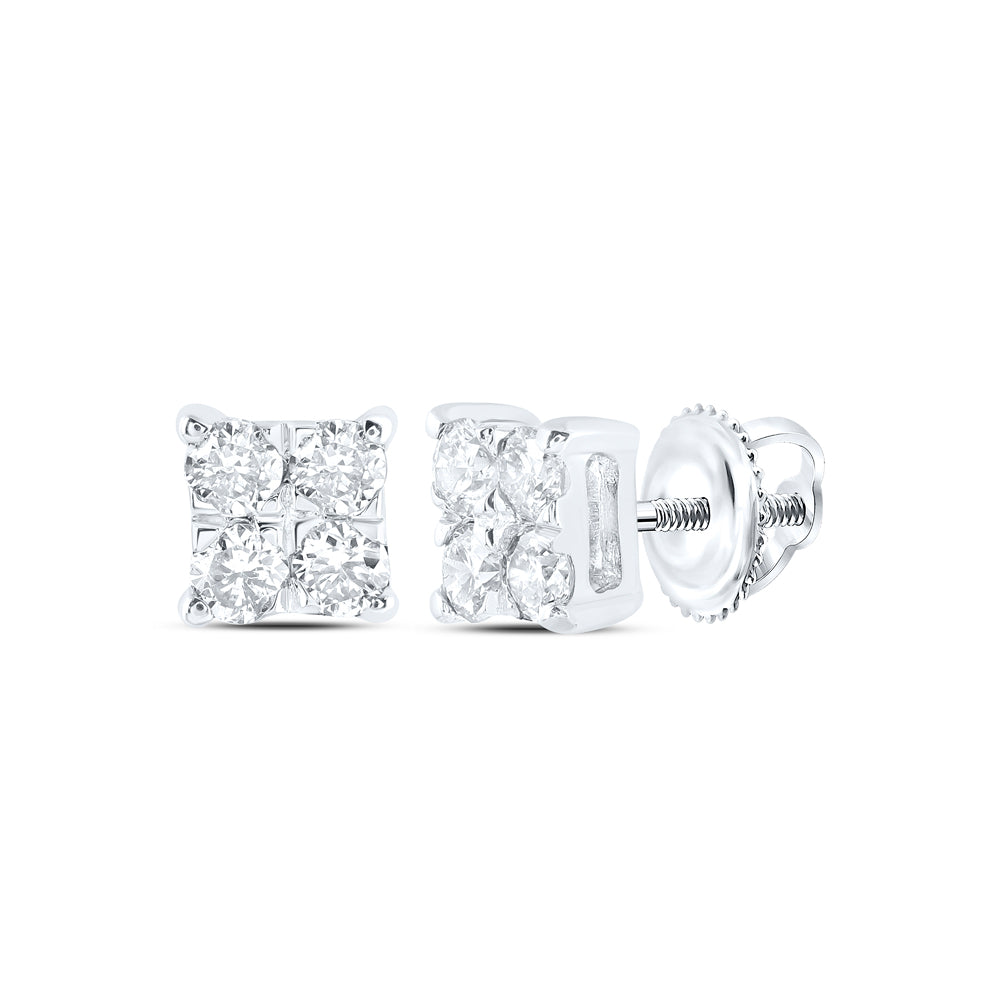 1/6Ctw-Dia Nk Square Earring (0.81 grams)