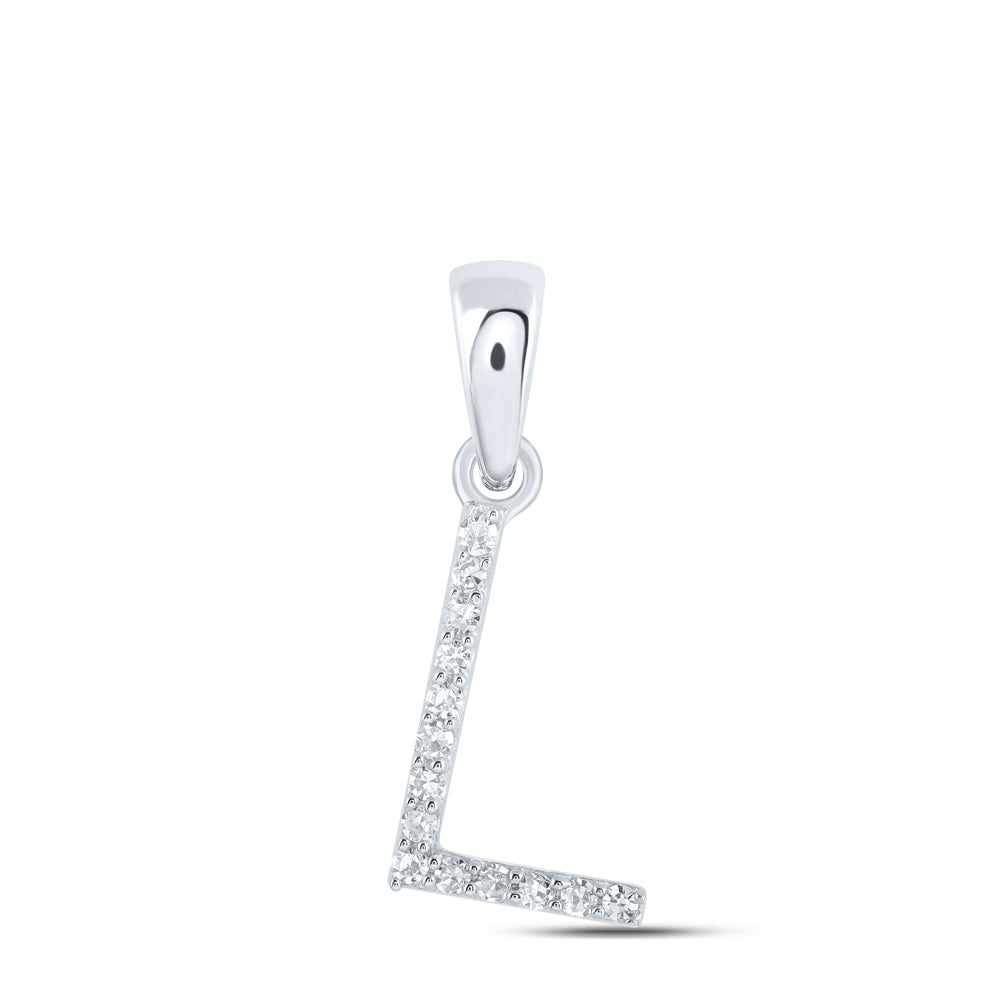 1/20Ctw-Dia Nk Initial "L" Pendant (0.44 grams)