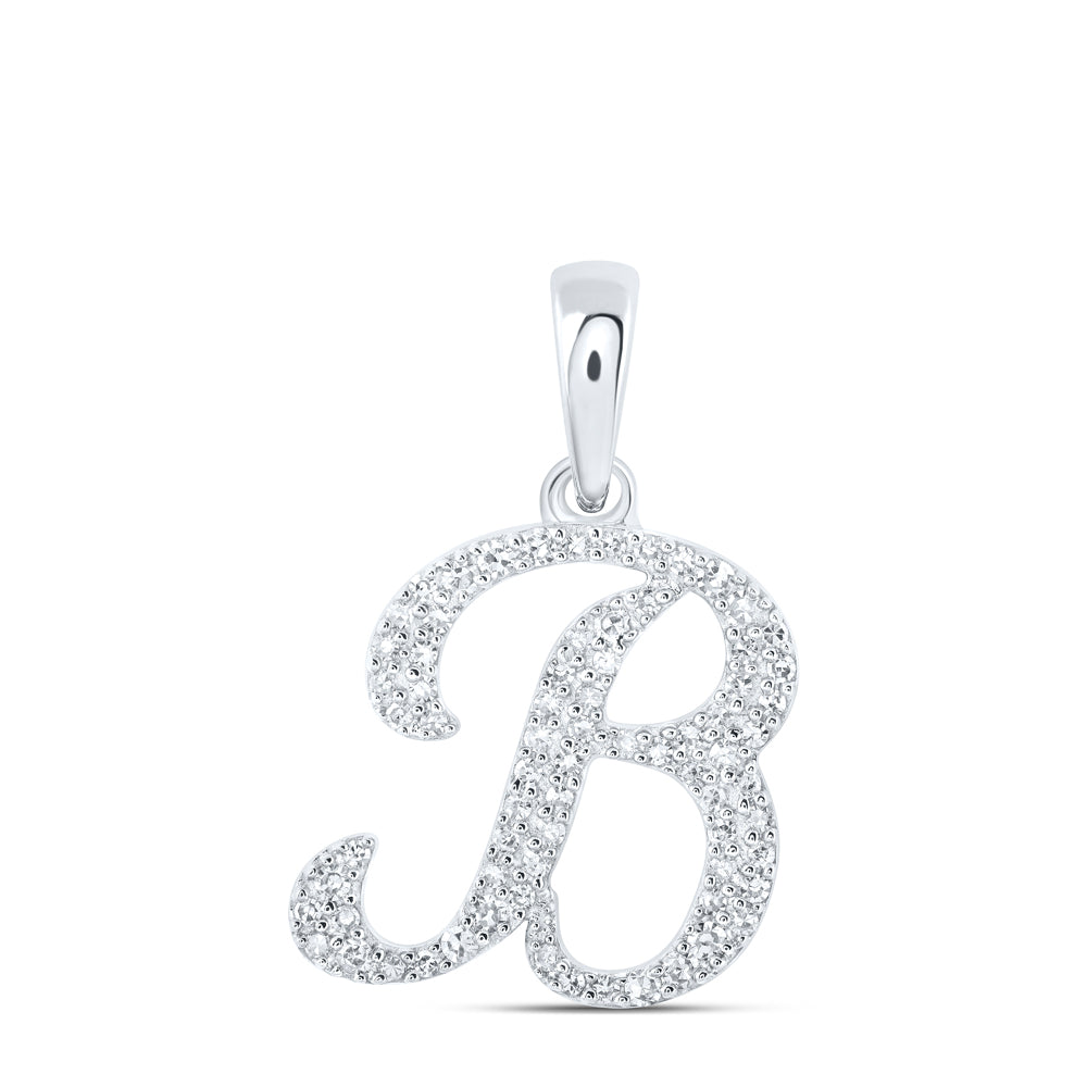 1/5 Ctw-Dia Nk Initial "B" Pendant (1.19 grams)