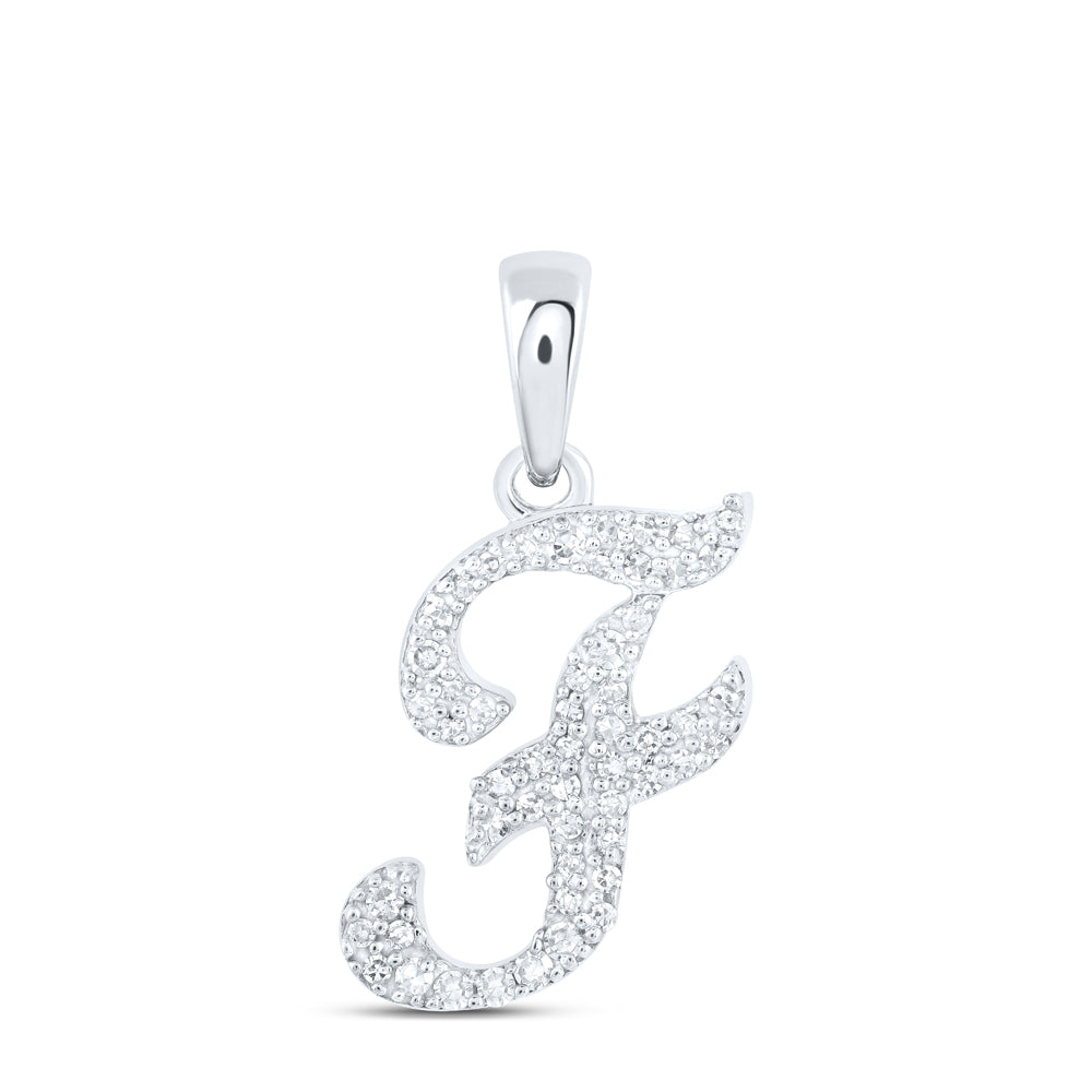 1/8Ctw-Dia Nk Initial "F" Pendant (0.9 grams)