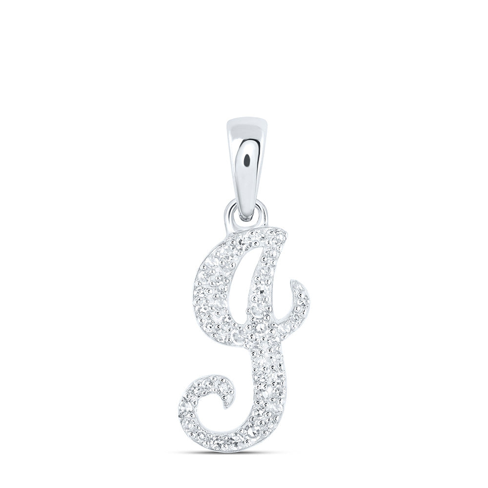 1/8Ctw-Dia Nk Initial "J" Pendant (0.75 grams)