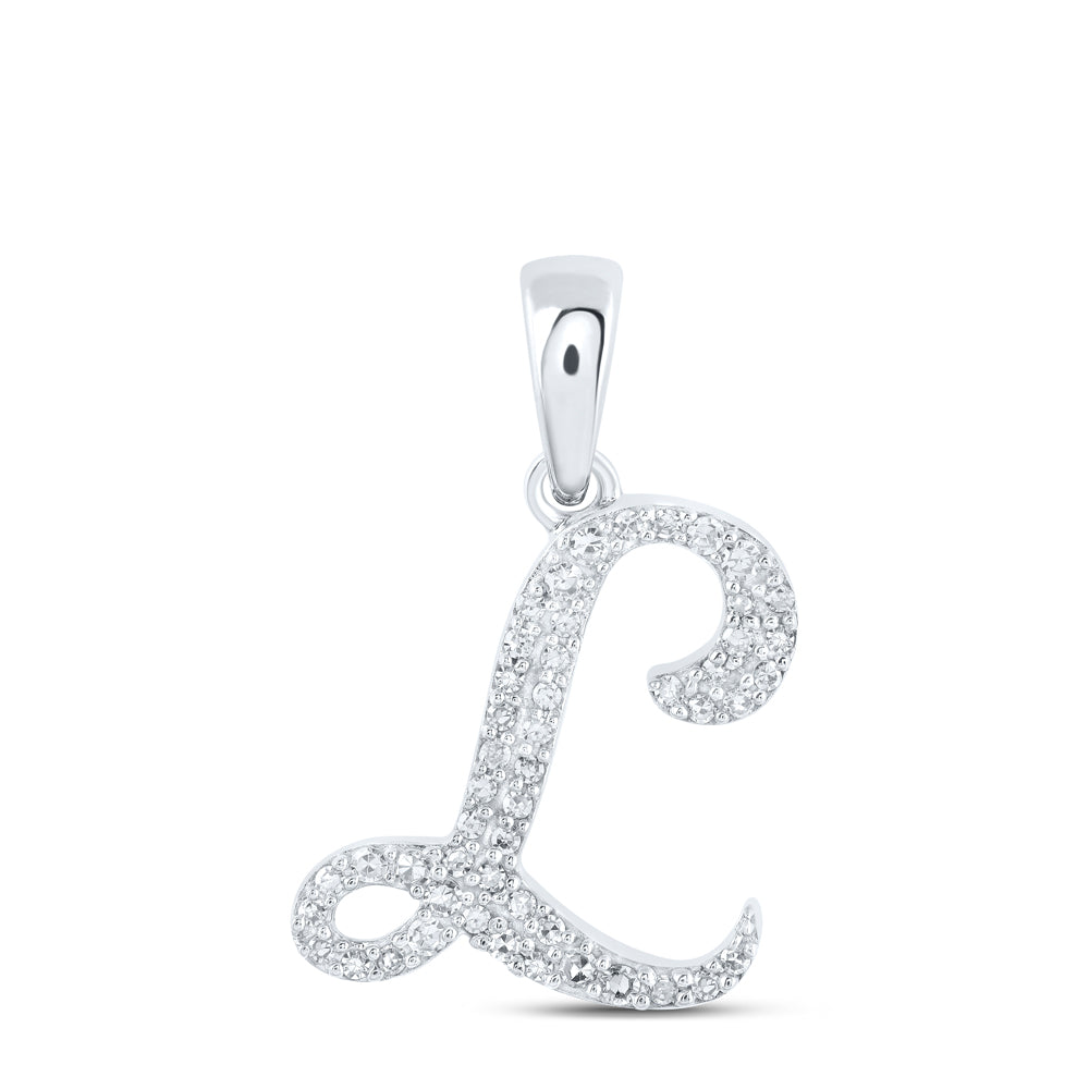 1/8Ctw-Dia Nk Initial "L" Pendant (0.81 grams)