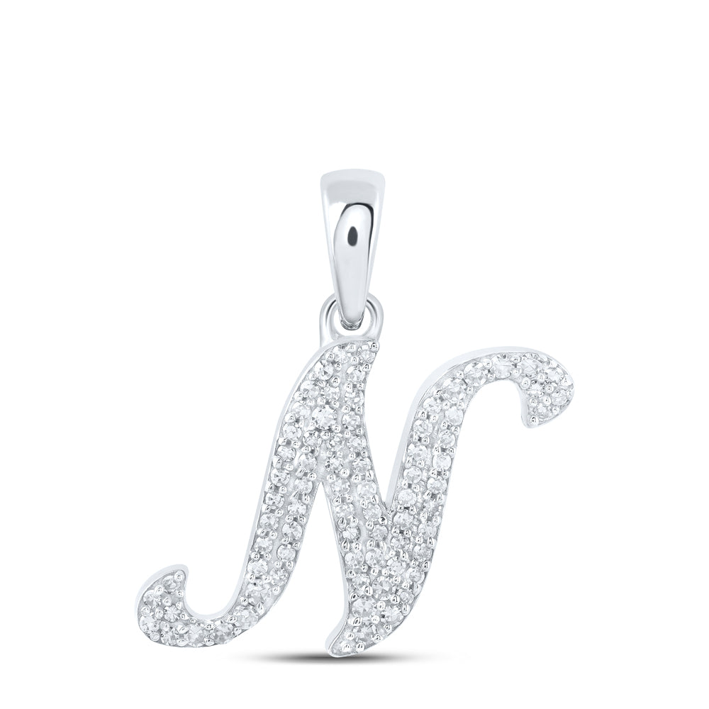 1/6Ctw-Dia Nk Initial "N" Pendant (1.05 grams)