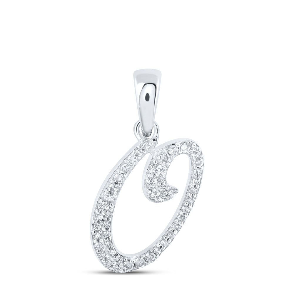 1/8Ctw-Dia Nk Initial "O" Pendant (0.9 grams)