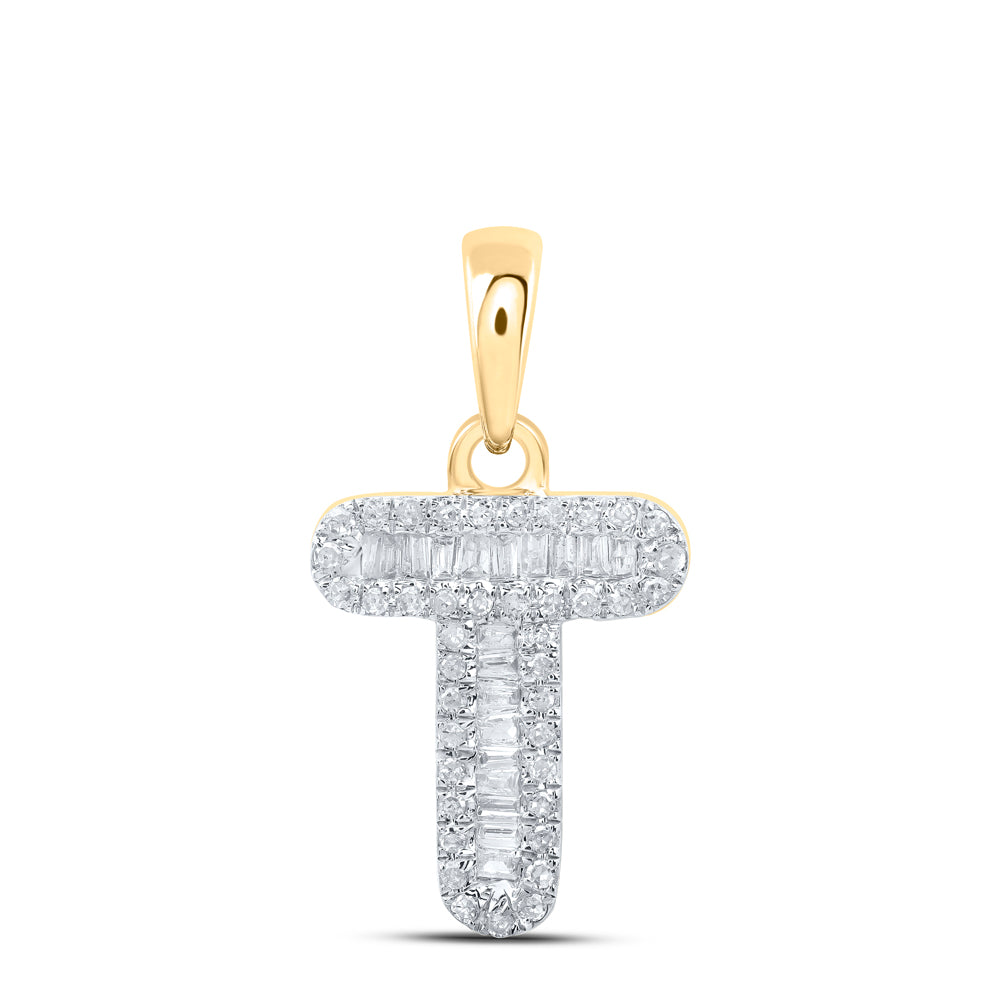 1/4Ctw-Dia P1P2 Initial "T" Pendant (0.83 grams)