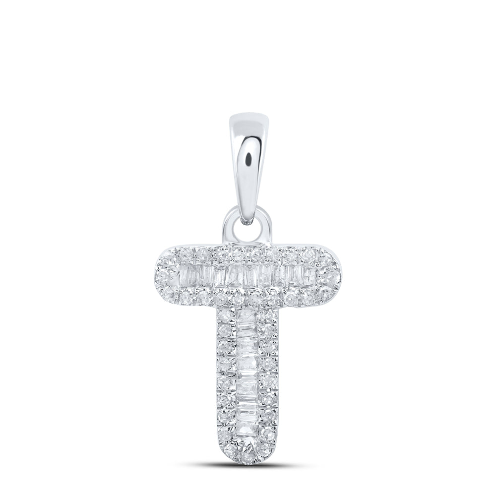 1/4Ctw-Dia P1P2 Initial "T" Pendant (0.83 grams)