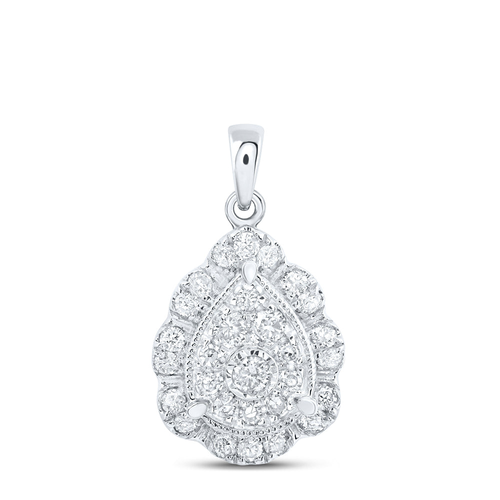 10Kt White Gold 1/3Ctw-Dia Nk Pendant (1.48 grams)