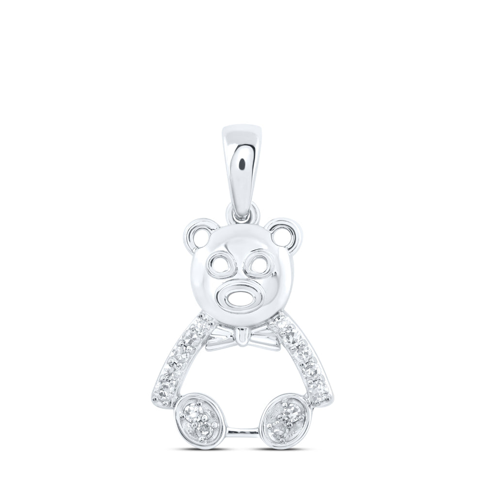1/10Ctw-Dia Nk Teddy Bear Pendant (1.21 grams)