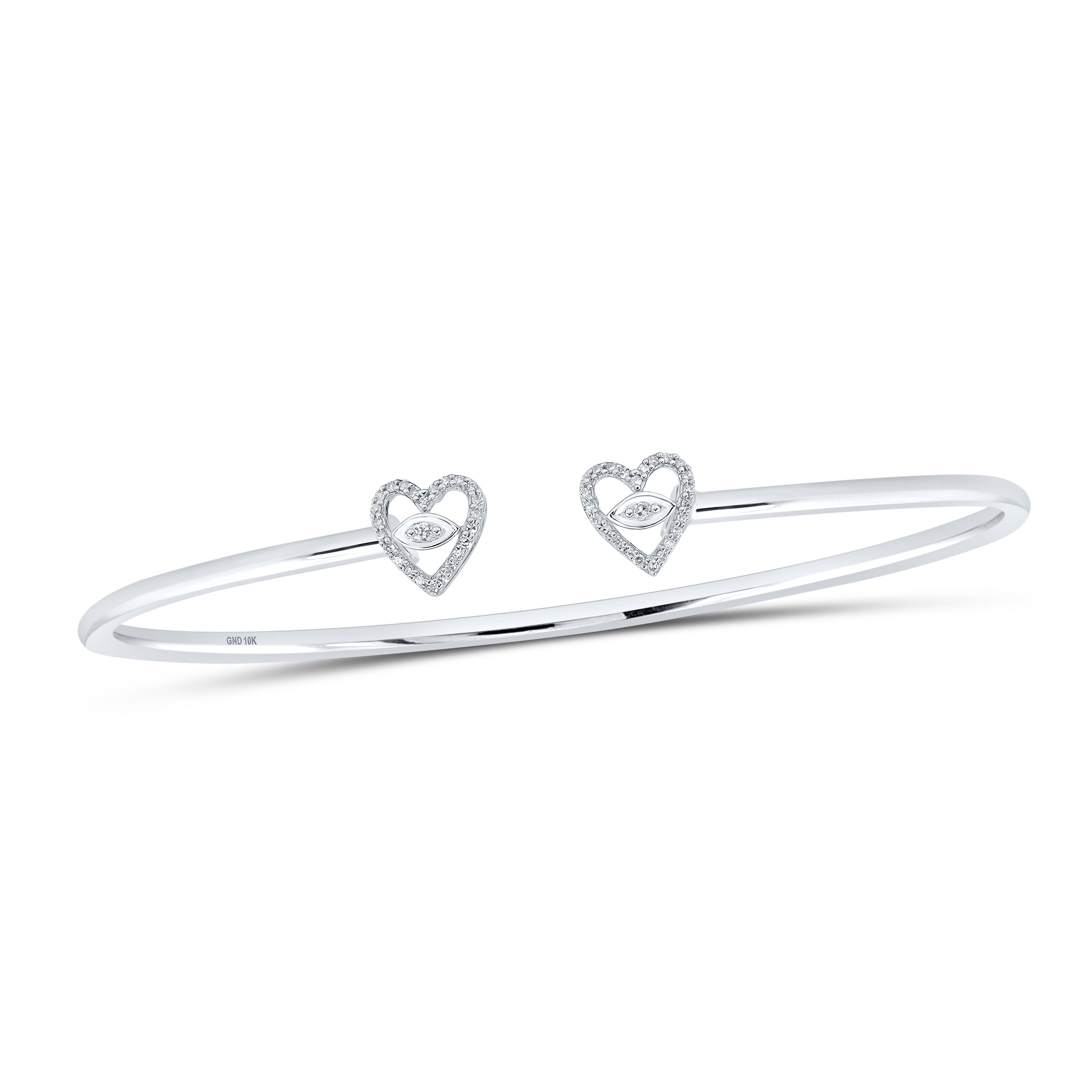 1/10Ctw-Dia Cn Heart Bangle (50X60) (0.26 grams)