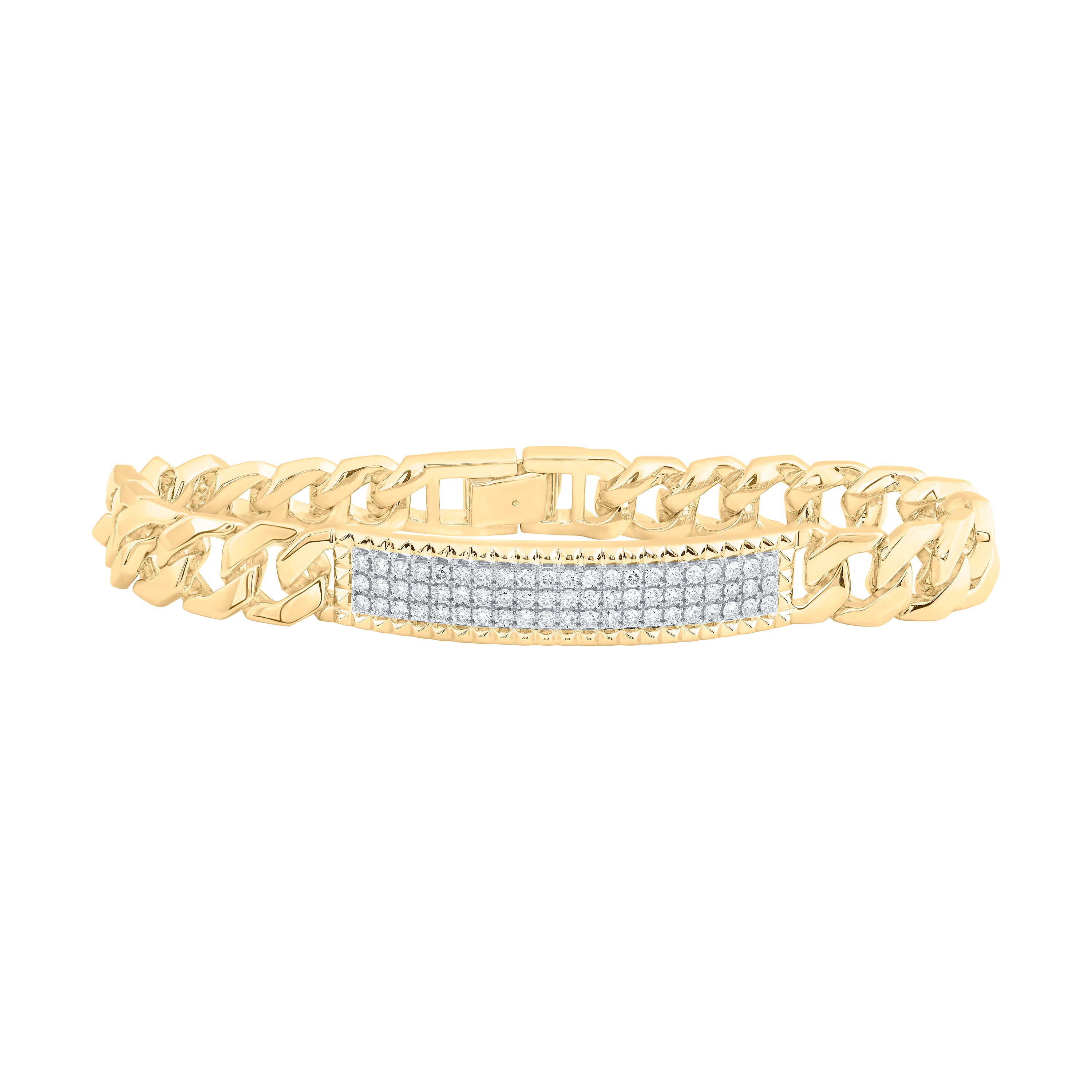 1 1/2Ctw-Diamond Mens Bracelet(8 Inch) (50.76 grams)
