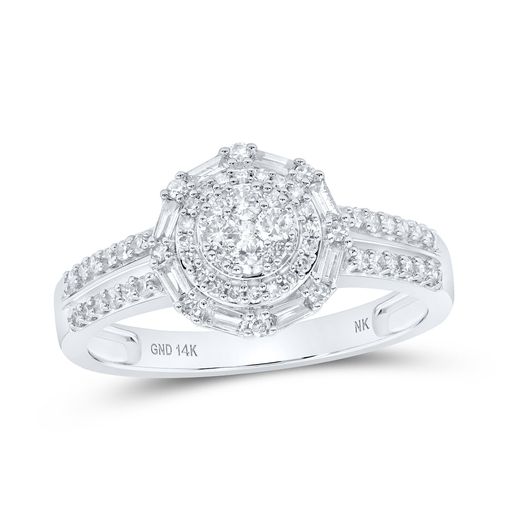 14Kt White Gold 3/8Ctw-Dia Nk Ladies Ring (2.69 grams)