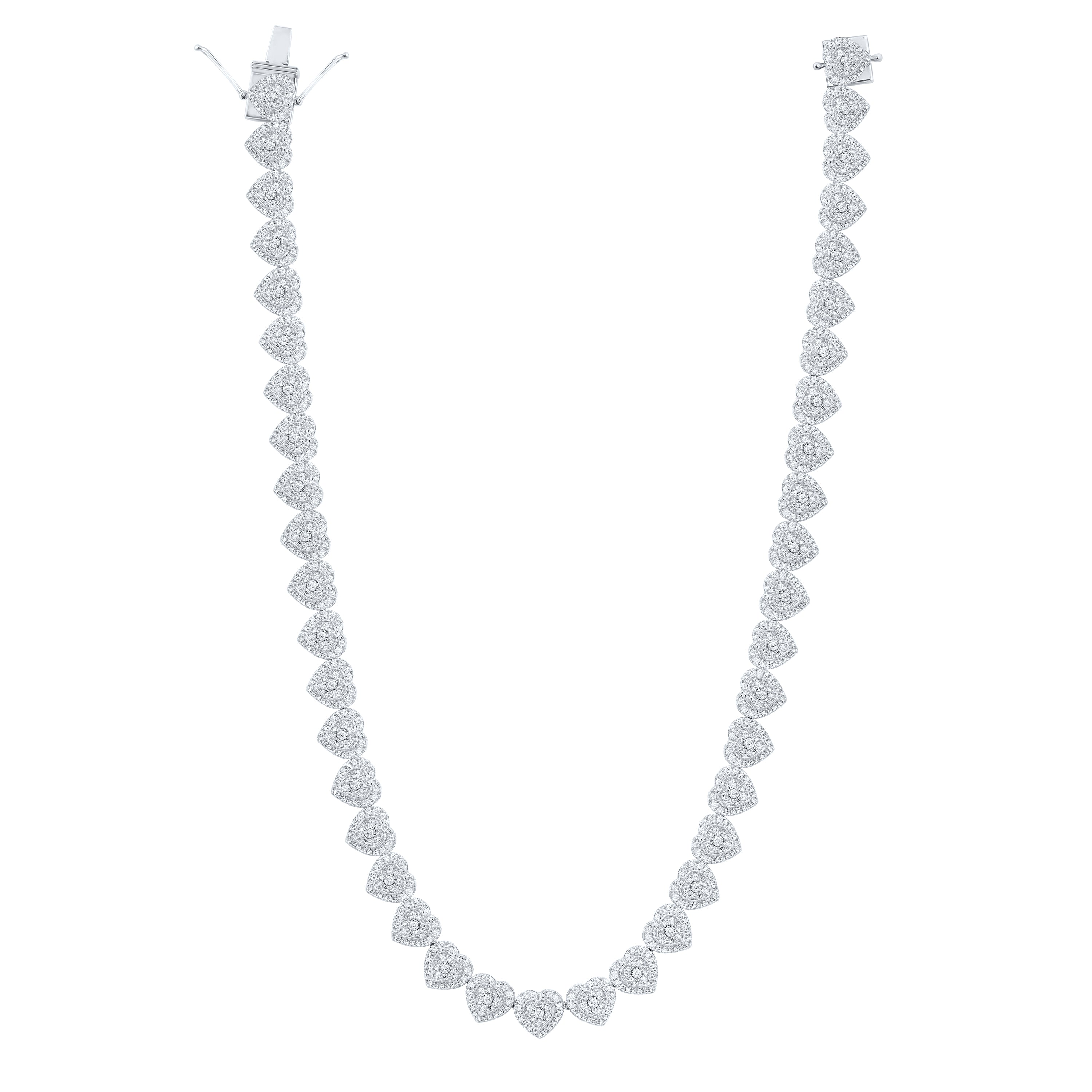 10Kt White Gold 8 1/2Ctw-Diamond Fashion Necklace(18 Inch) (52.79 grams)