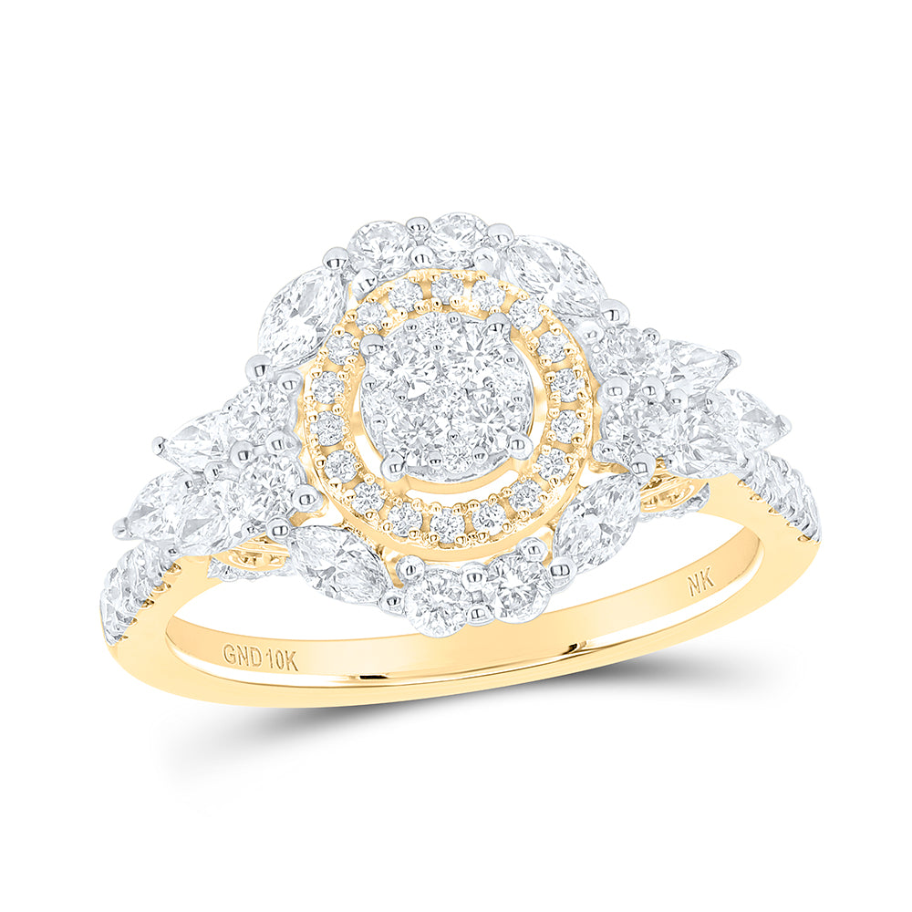 10Kt Yellow Gold 1Ctw-Dia Ana M Fashion Ring (3.65 grams)