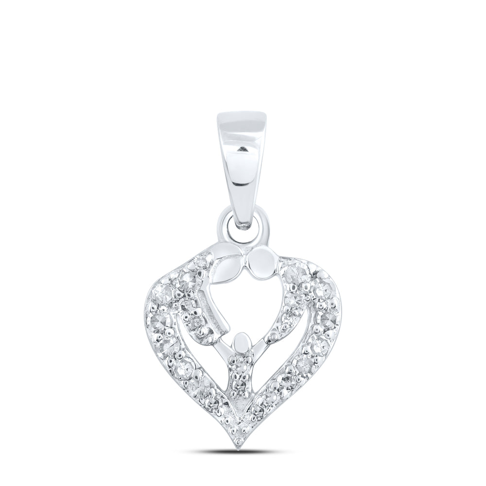 1/10Ctw-Dia Nk Mom Heart Pendant (0.73 grams)