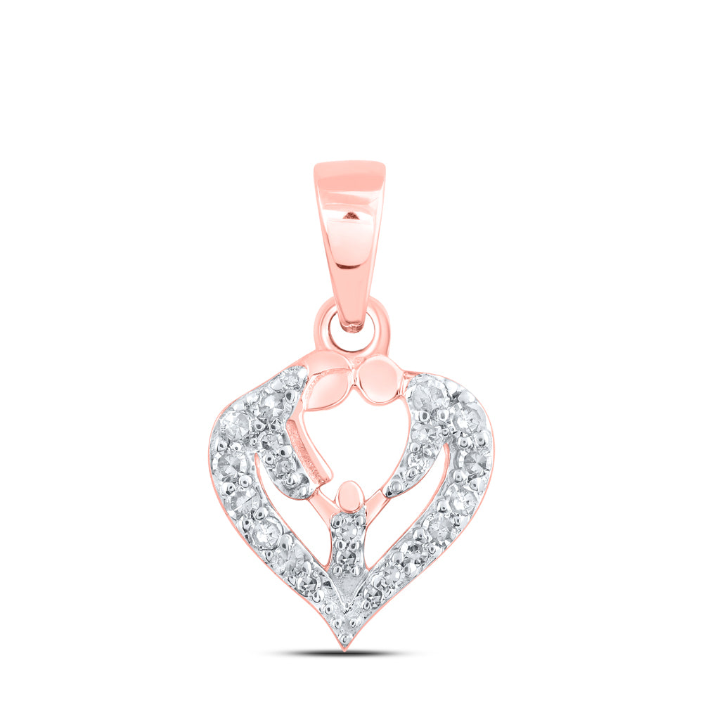 1/10Ctw-Dia Nk Mom Heart Pendant (0.73 grams)