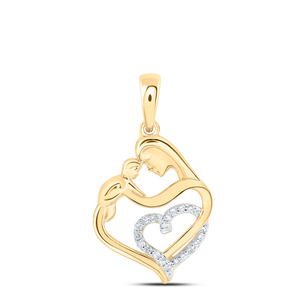 1/12Ctw-Dia Nk Mom Heart Pendant (1.23 grams)