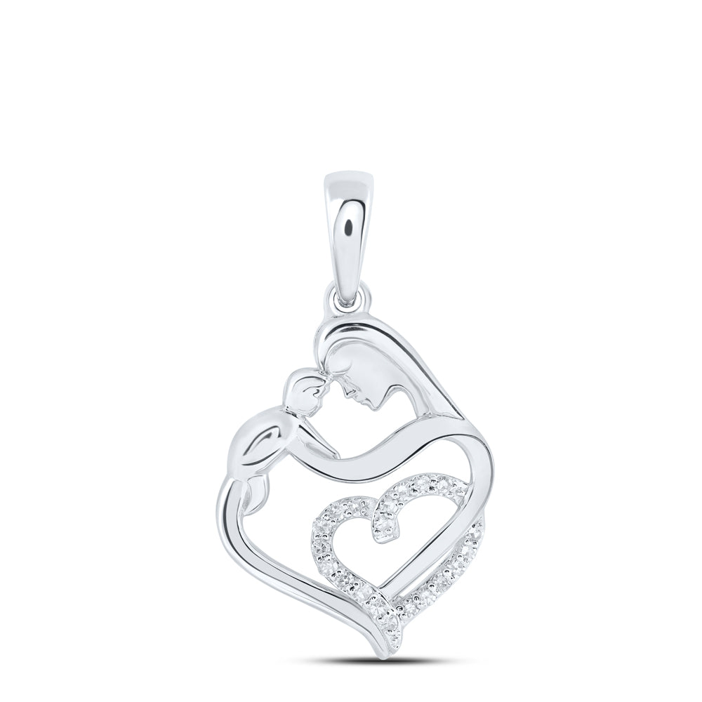 1/12Ctw-Dia Nk Mom Heart Pendant (1.23 grams)