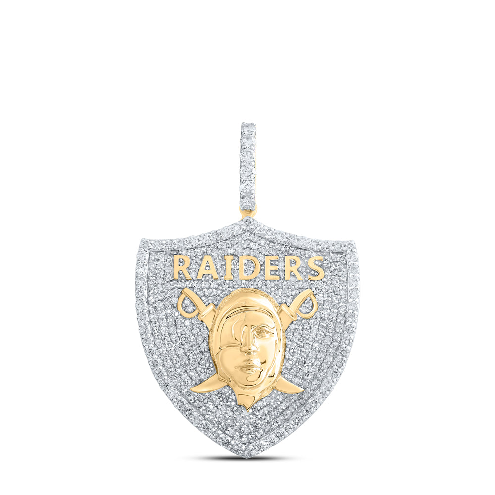 10Kt Yellow Gold 2 1/3 Ctw-Dia Nk Raiders Mens Charm (7.49 grams)