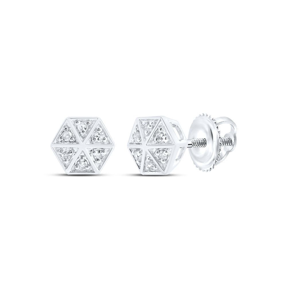 1/10Ctw-Dia Nk Hexagon Earring (1.24 grams)