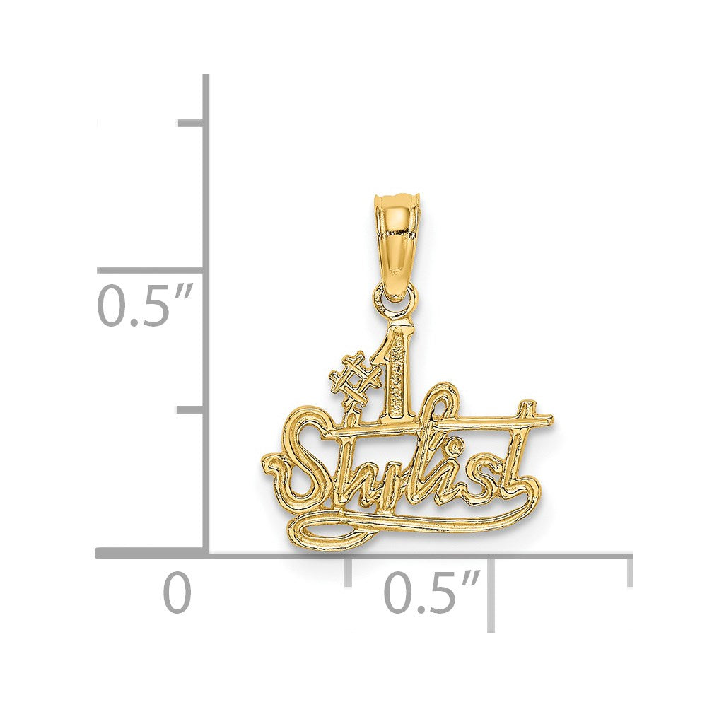 14k Yellow Gold 14 mm #1 STYLIST Charm (0.69 grams)