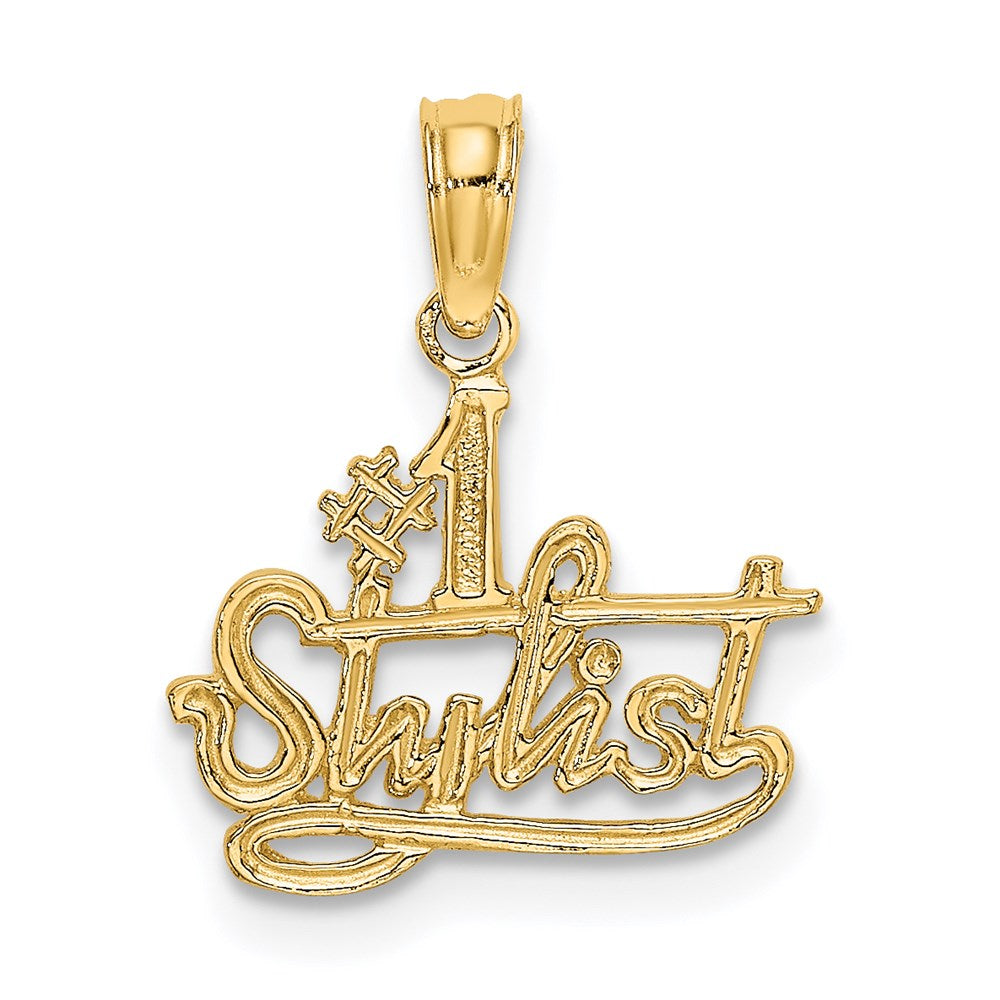 14k Yellow Gold 14 mm #1 STYLIST Charm (0.69 grams)