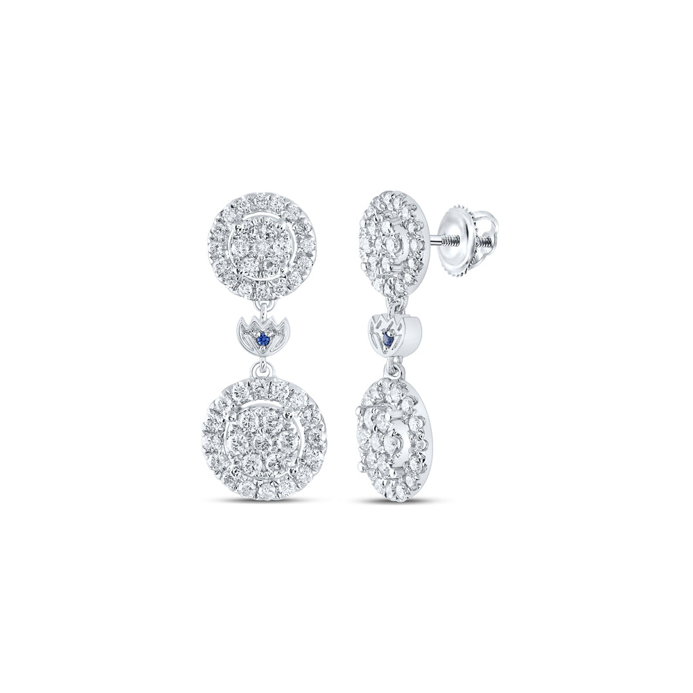 14Kt White Gold 1Ctw-Dia Ana M Dangling Earring (3.87 grams)