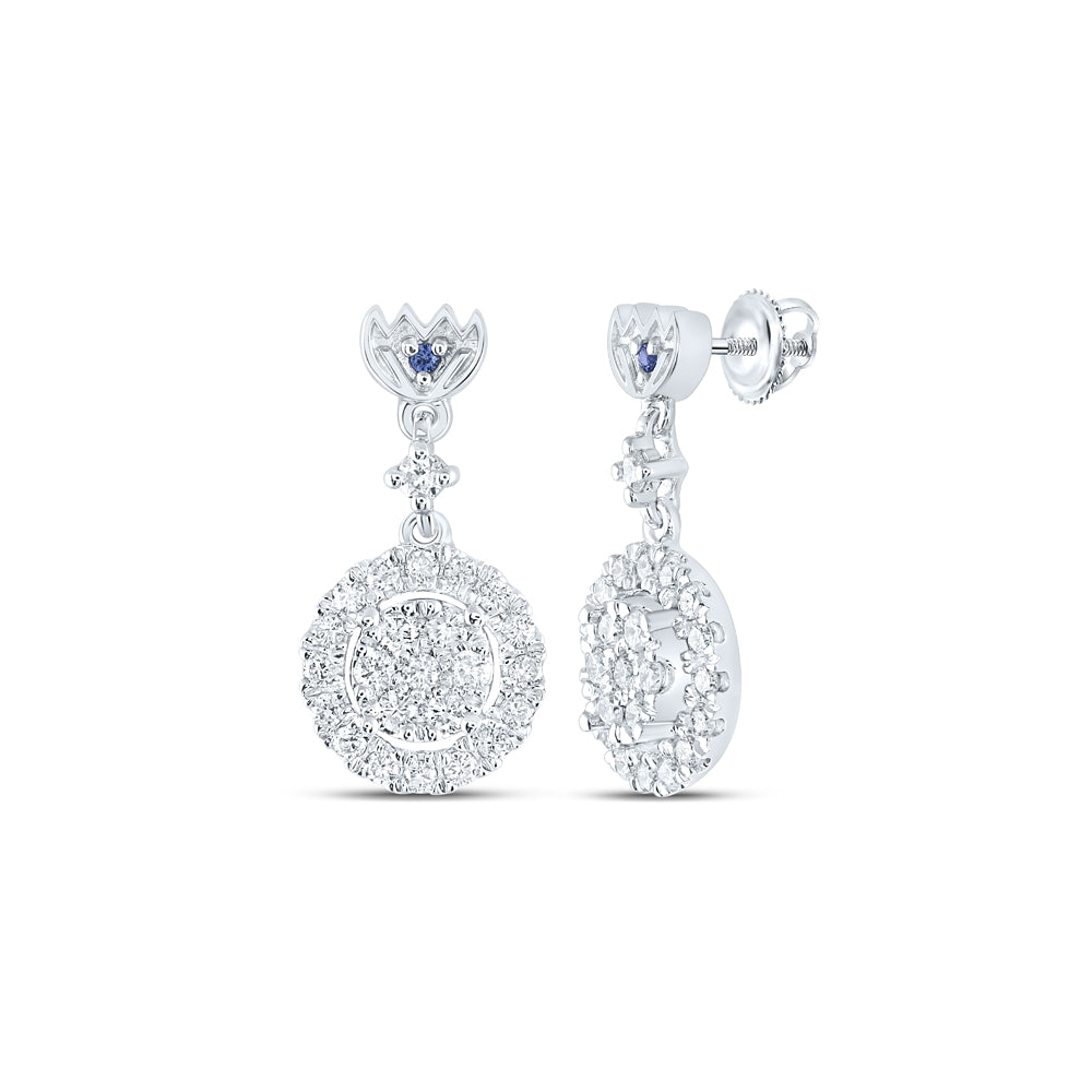 14Kt White Gold 1/2Ctw-Dia Ana M Dangling Earring (2.53 grams)