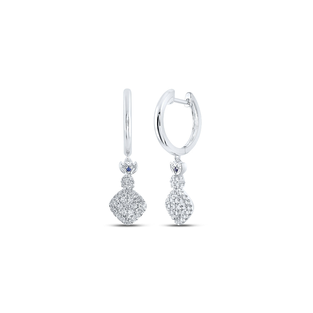 14Kt White Gold 1/2Ctw-Dia Ana M Dangling Earring (5.6 grams)