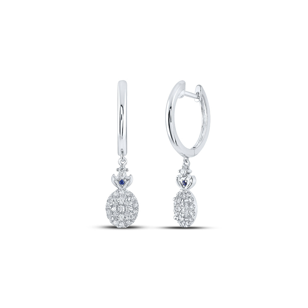 14Kt White Gold 1/3Ctw-Dia Ana M Dangling Earring (3.93 grams)