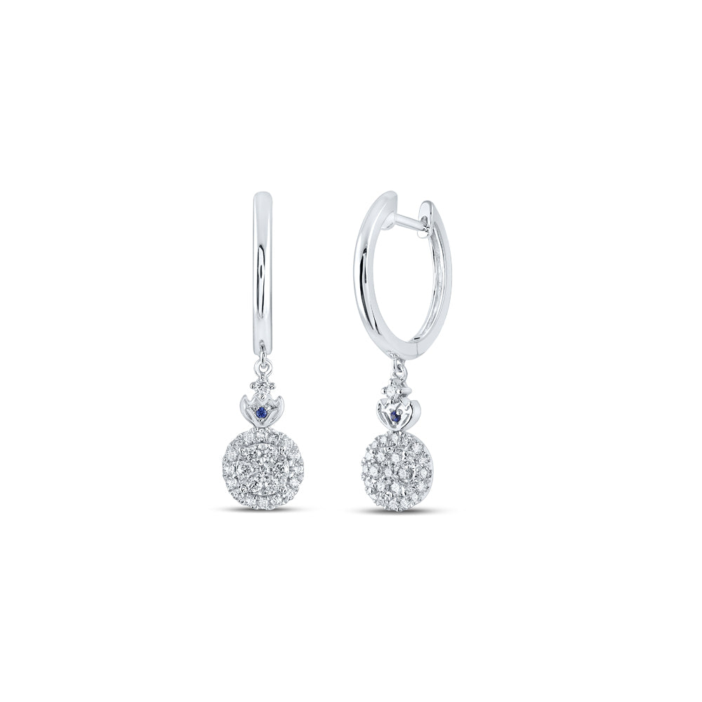 14Kt White Gold 3/8 Ctw-Dia Ana M Dangling Earring (3.79 grams)