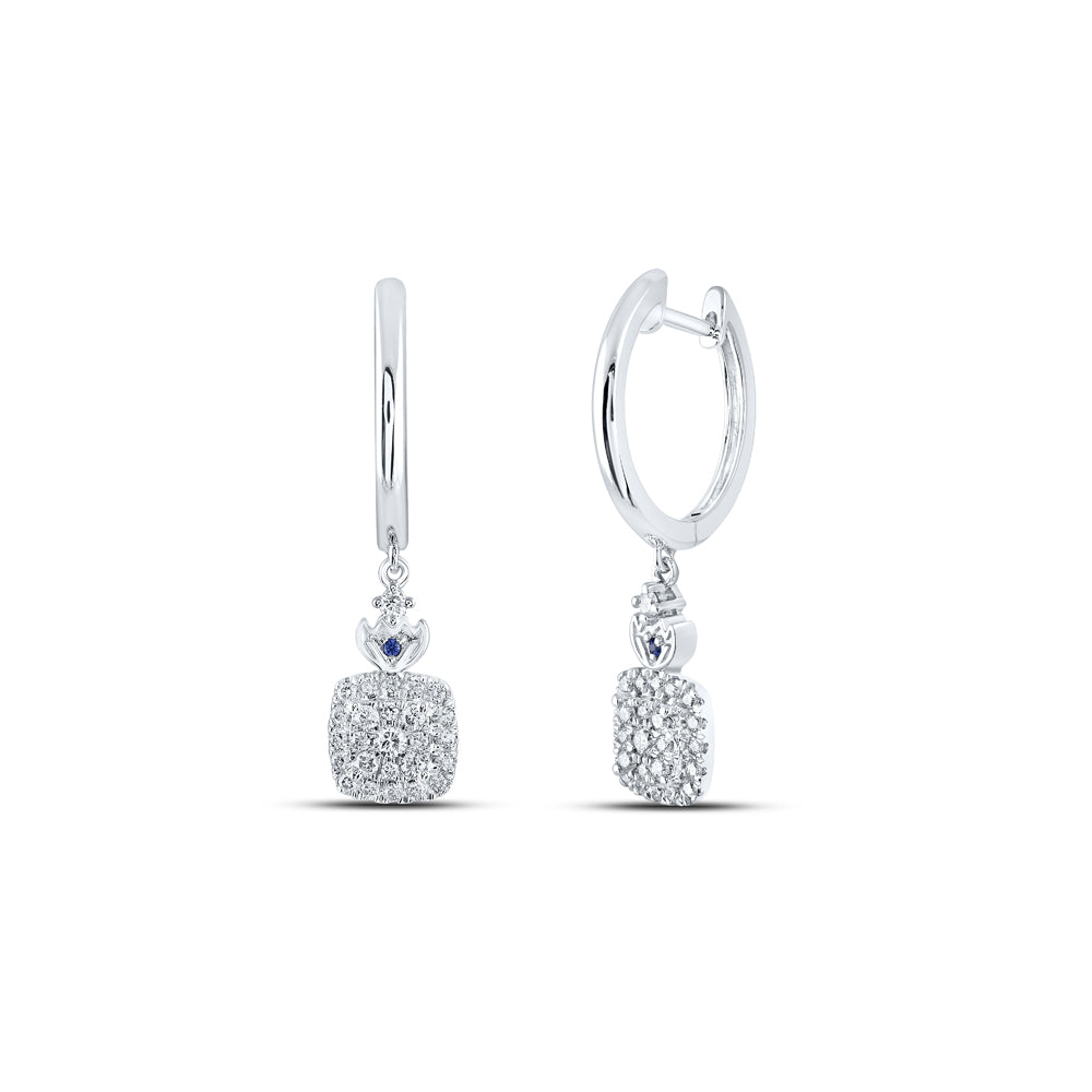 14Kt White Gold 1/2Ctw-Dia Ana M Dangling Earring (5.6 grams)