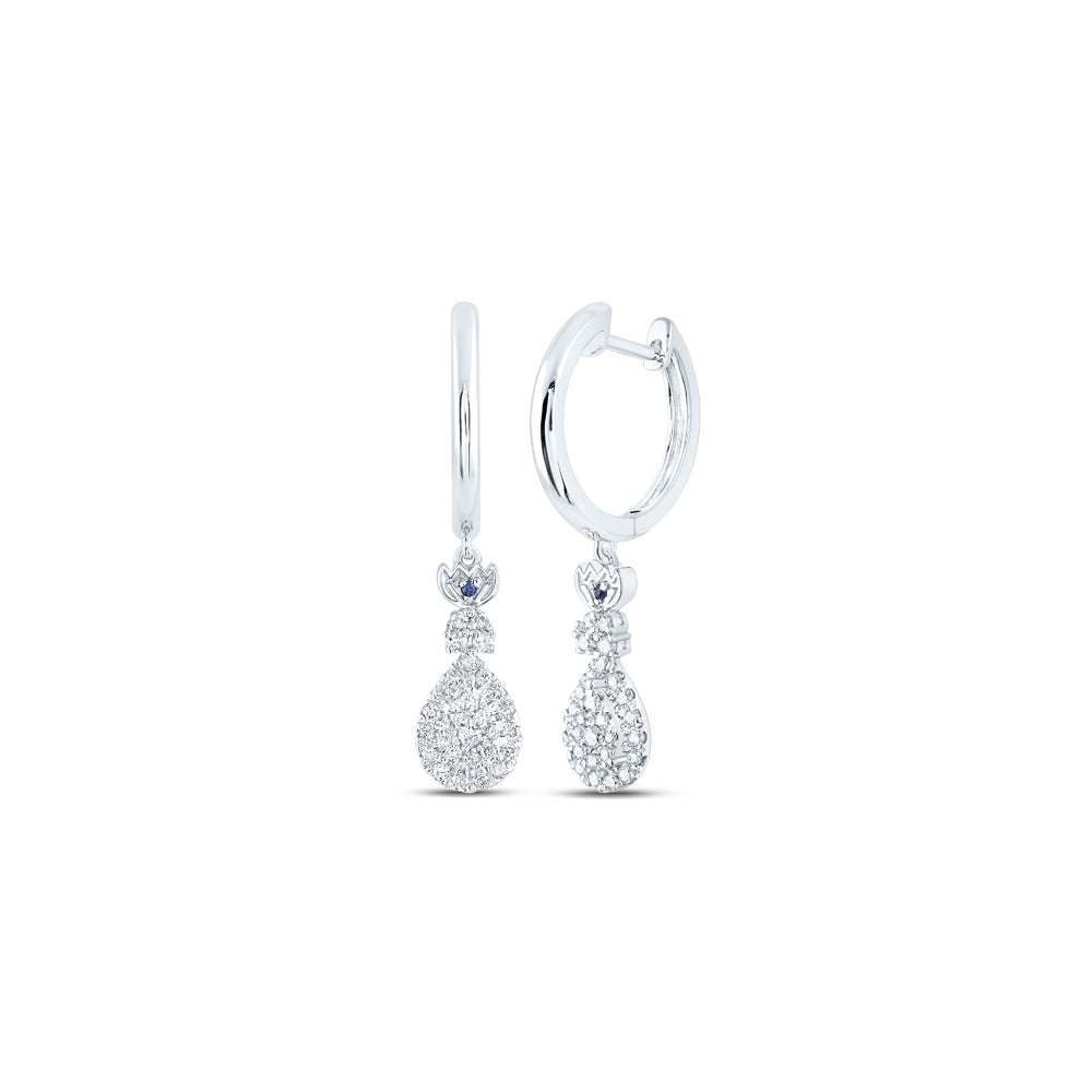 14Kt White Gold 1/2Ctw-Dia Ana M Dangling Earring (3.92 grams)