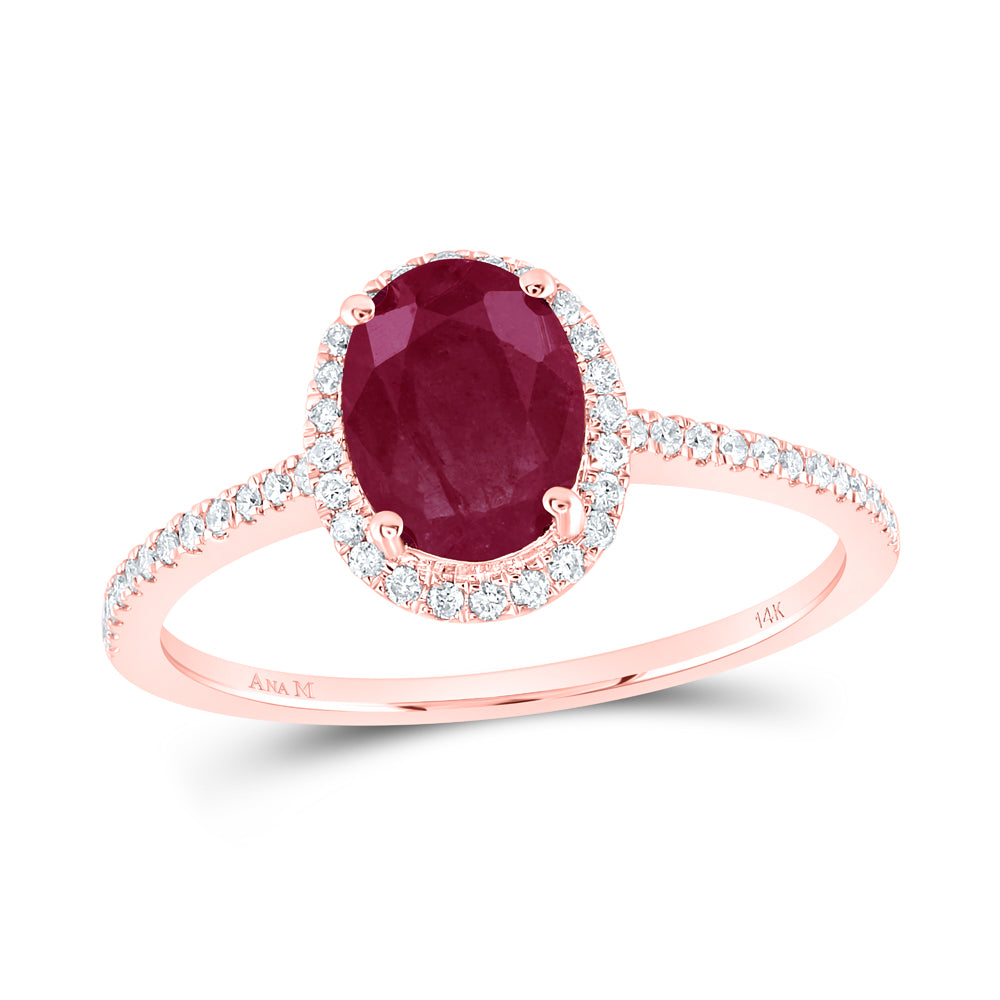 1/5Ctw-Dia Ana M 8X6Mm-Ruby Nat Gem Ring (1.5 grams)