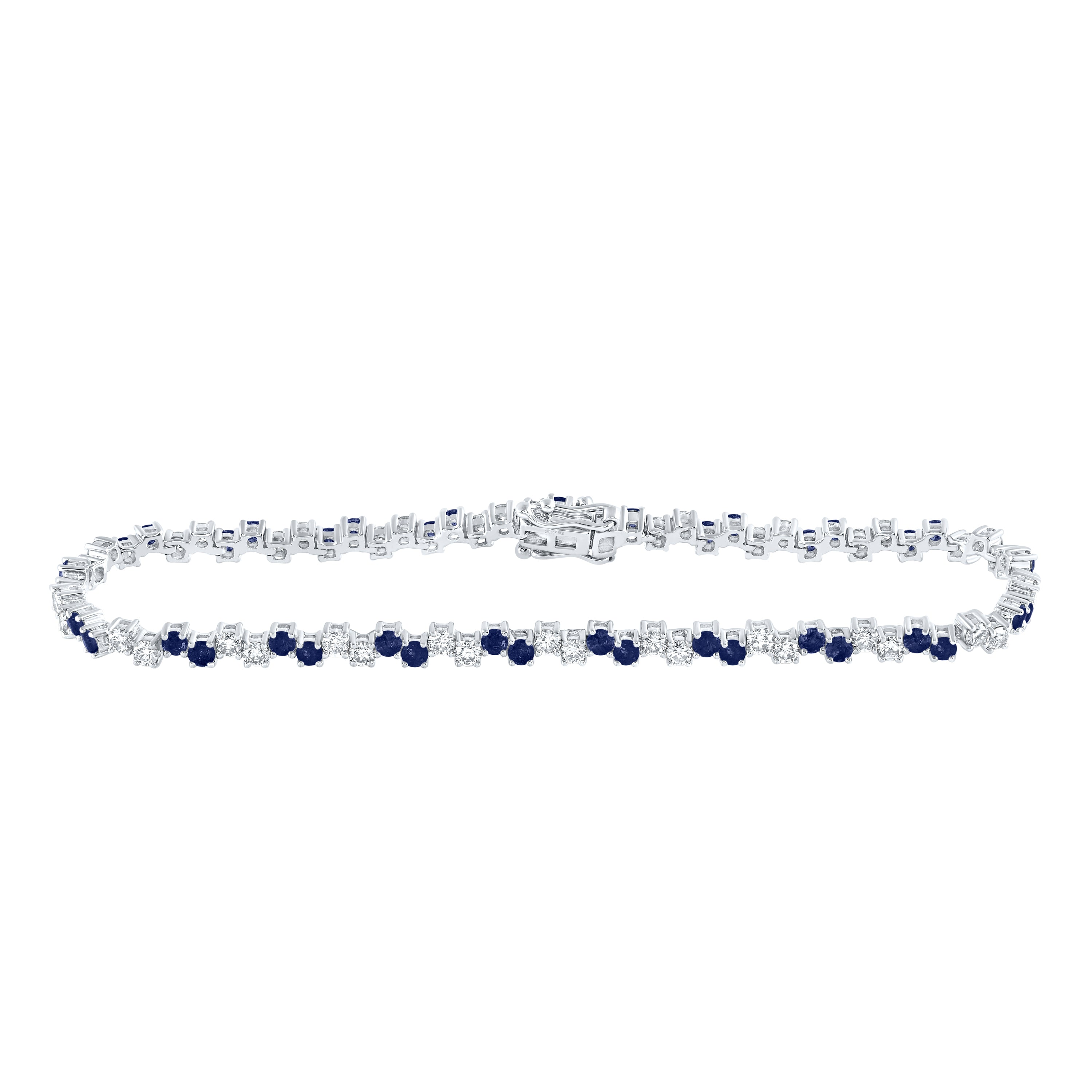 14Kt White Gold 1 3/4Ctw-Dia Nke 2 1/5Ct-Bs Natural Gem Bracelet (7 Inch) (7.37 grams)