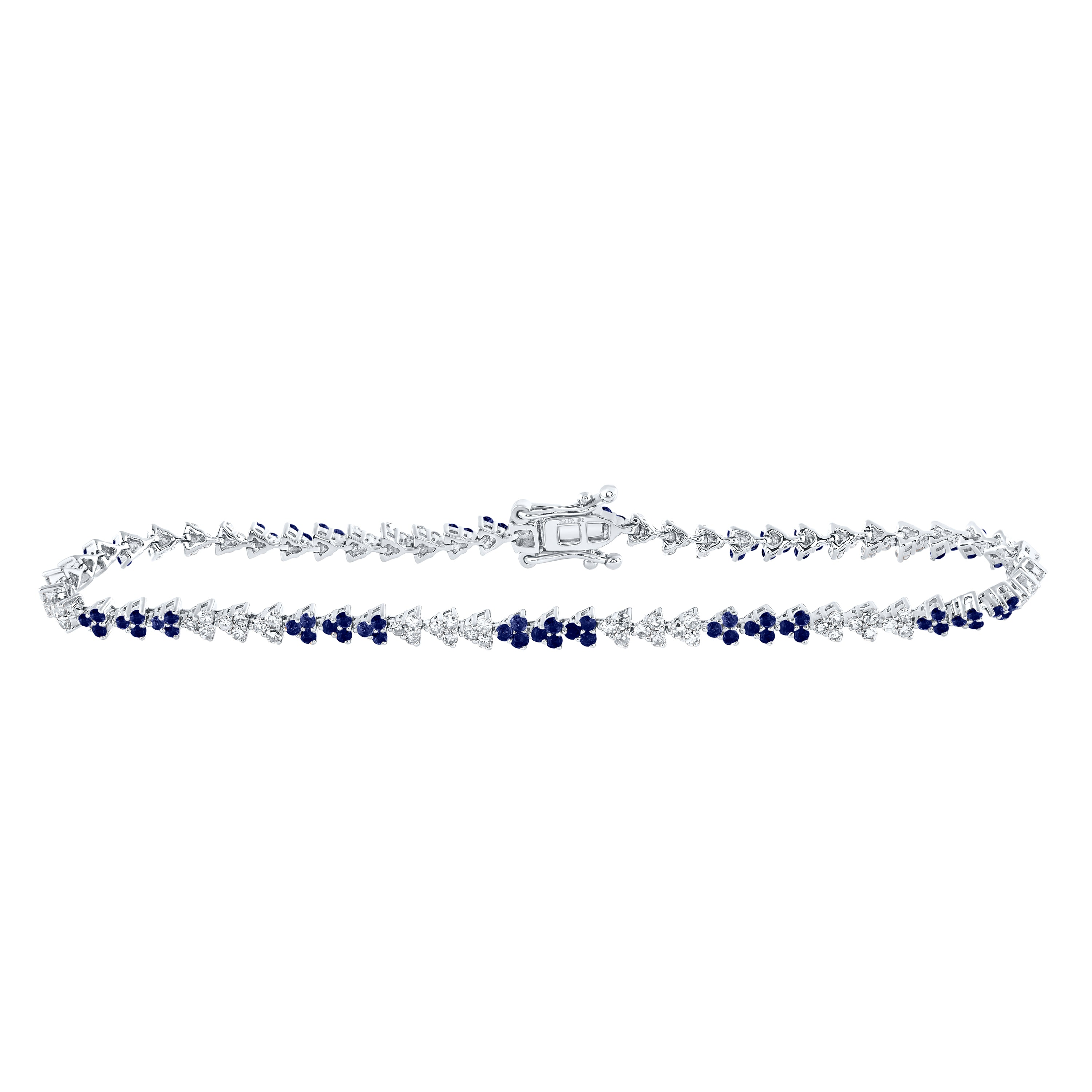 14Kt White Gold 3/4Ctw-Dia Nke 7/8Ct-Bs Natural Gem Bracelet (7 Inch) (5.91 grams)