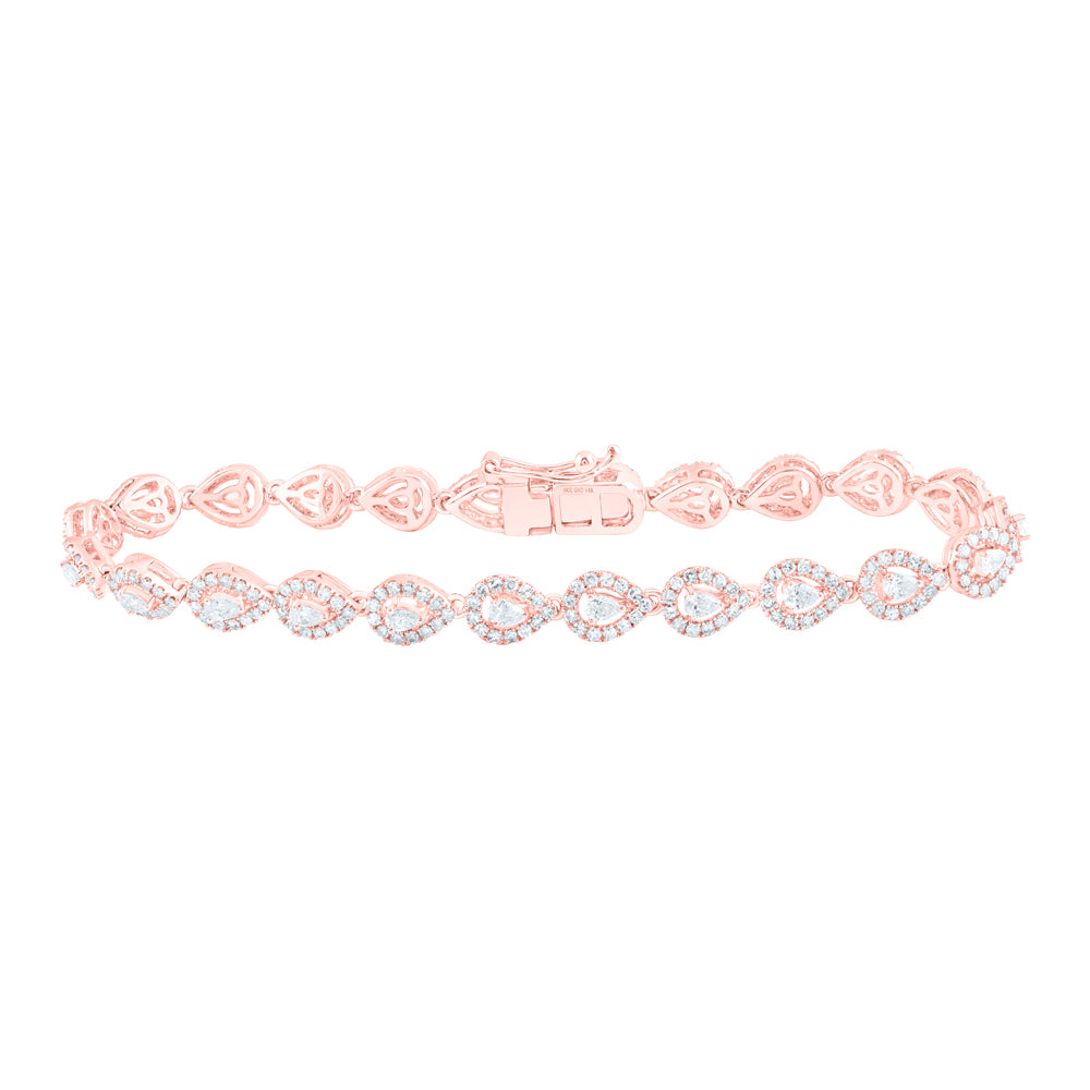14Kt Rose Gold 3 Ctw-Dia Nke Bracelet(7 Inch) (10.33 grams)
