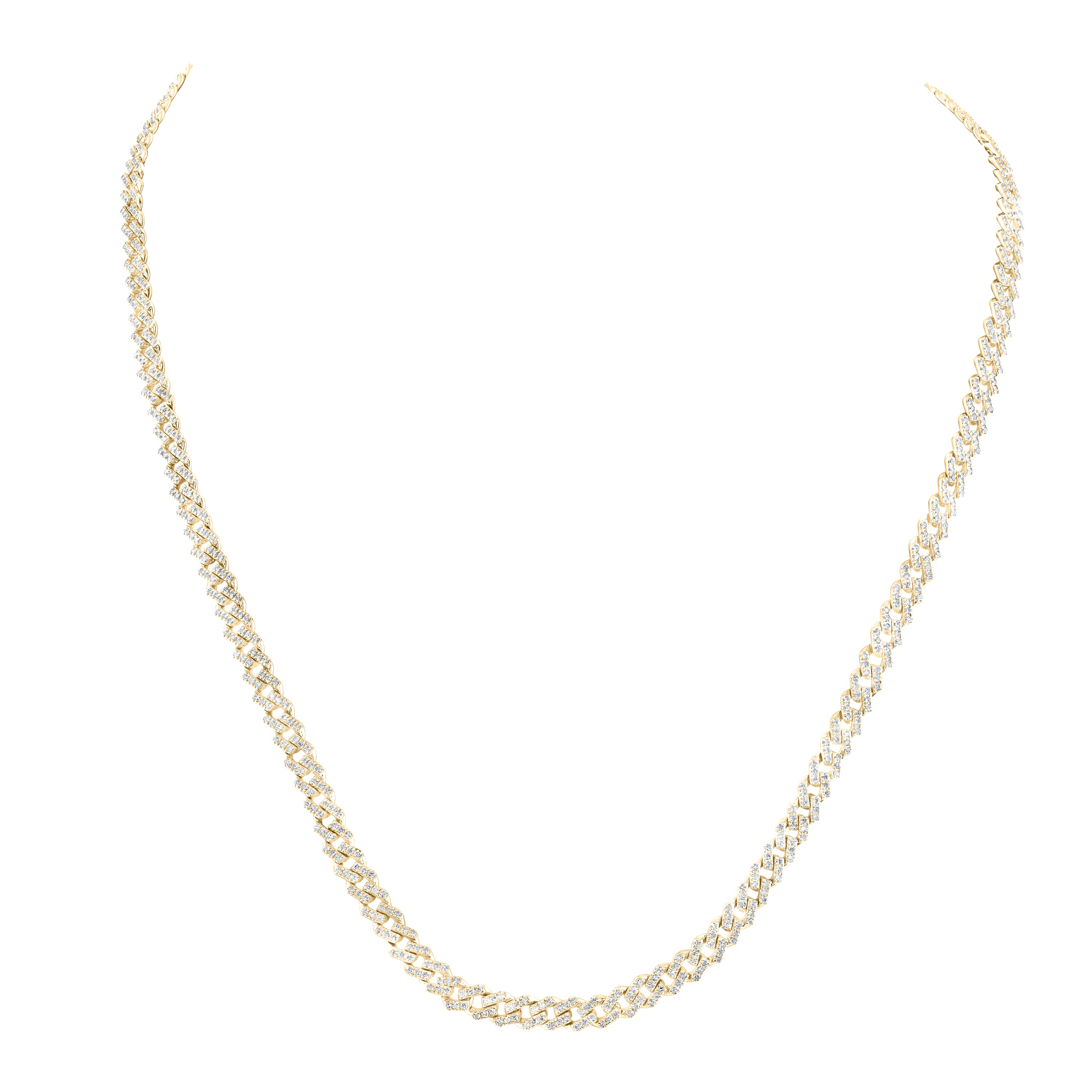 10Kt Yellow Gold 3 7/8Ctw-Dia Nk (5Mm) Mens Chain (20 Inch) (22.78 grams)