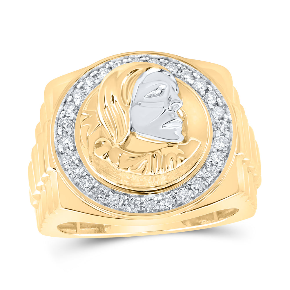 10Kt Yellow Gold 1/2Ctw-Dia Nk Mens Ring (8.96 grams)