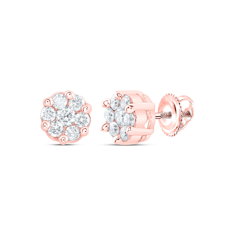 1/2Ct-Dia Nk Flower Earring (0.58 grams)