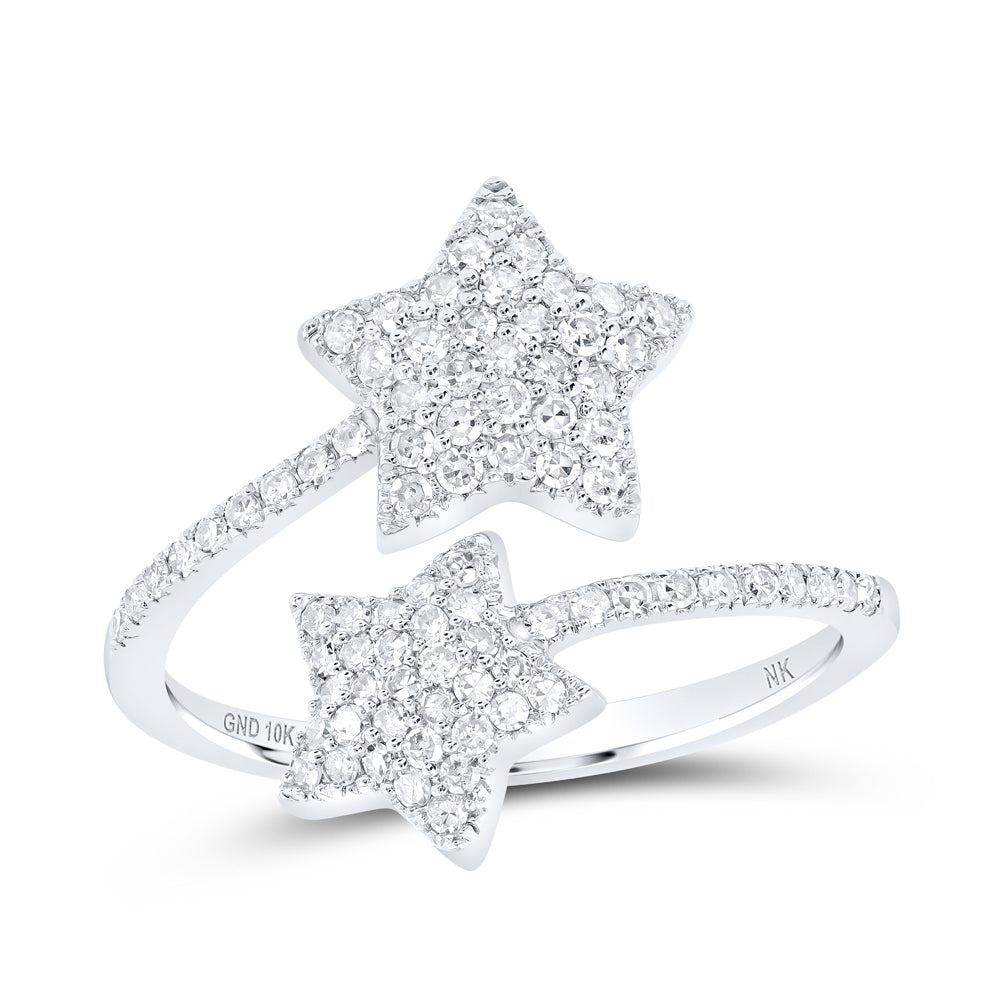 10Kt White Gold 1/2Ctw-Dia Nk Star Ring (2.2 grams)