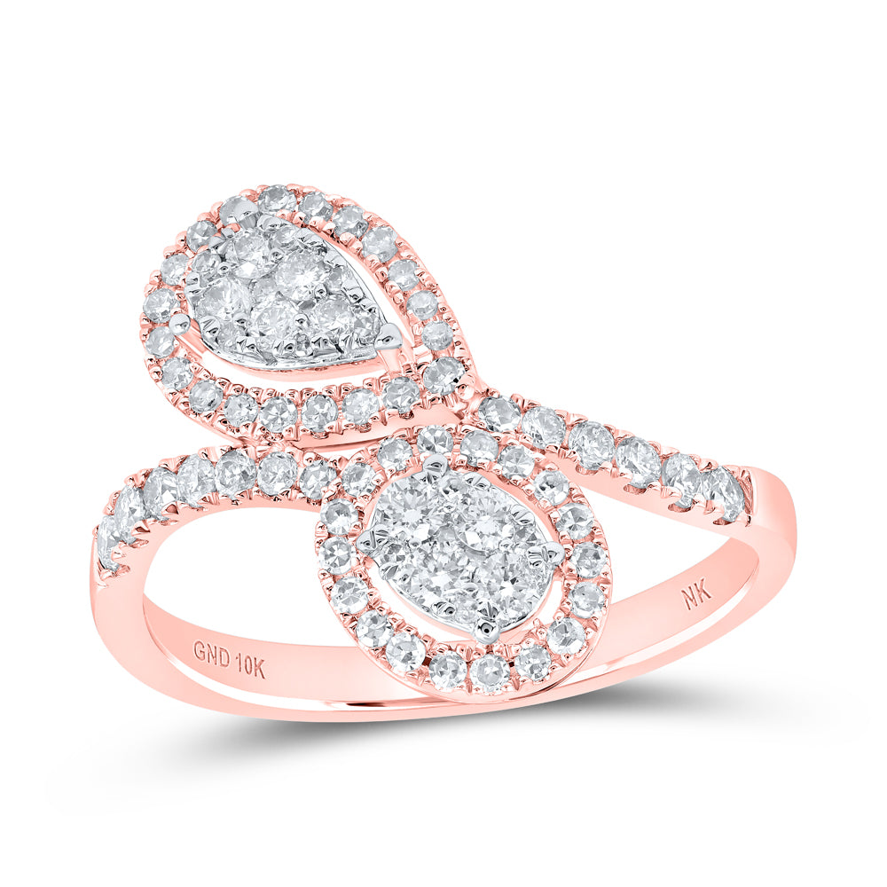 10Kt Rose Gold 5/8Ctw-Dia Nk Ring (2.2 grams)