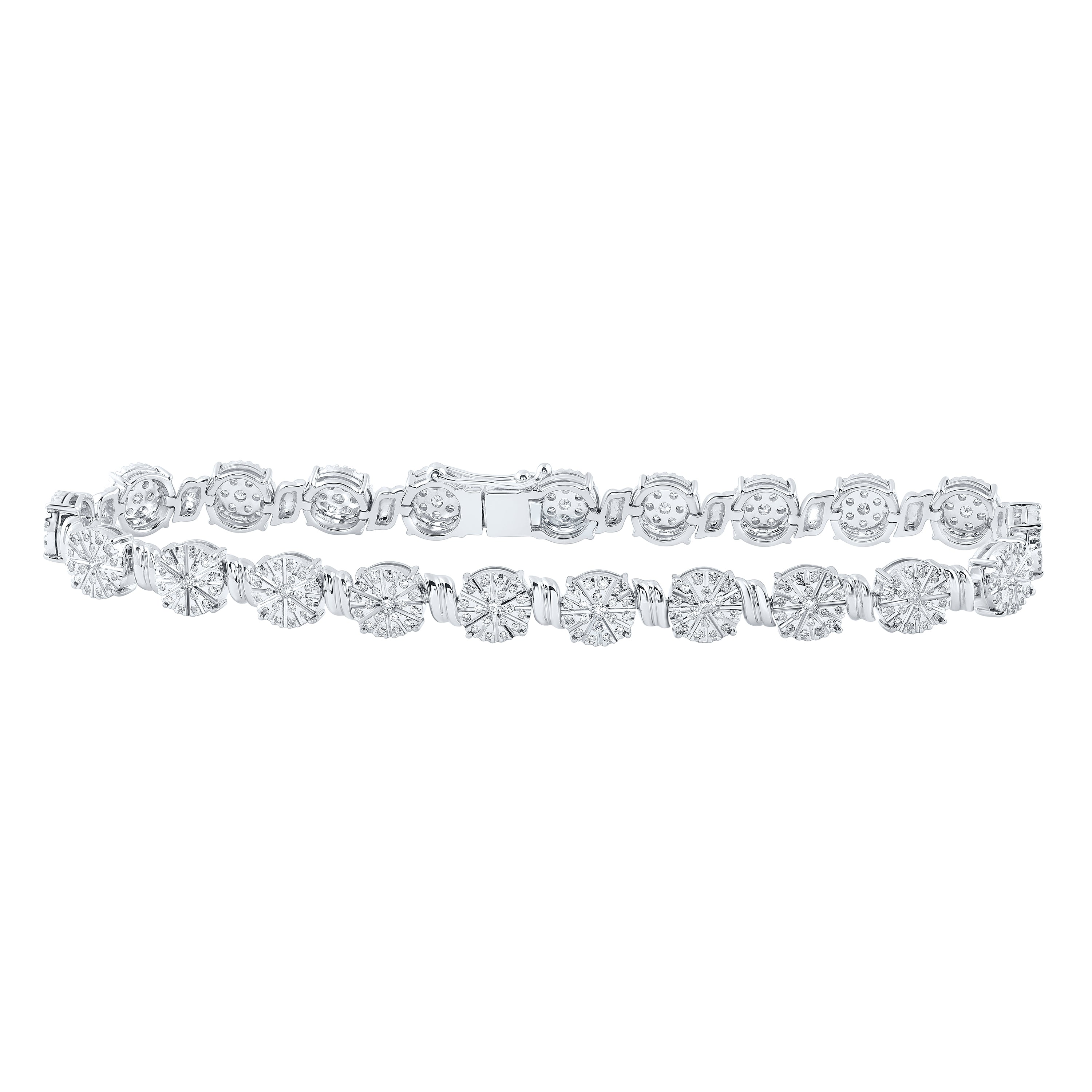 10Kt White Gold 1Ctw-Dia Nk Bracelet (7 Inch) (12.8 grams)