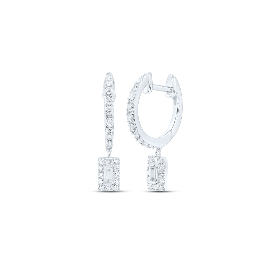 10Kt White Gold 1/3Ctw-Dia Nk Dangling Earring (1.9 grams)