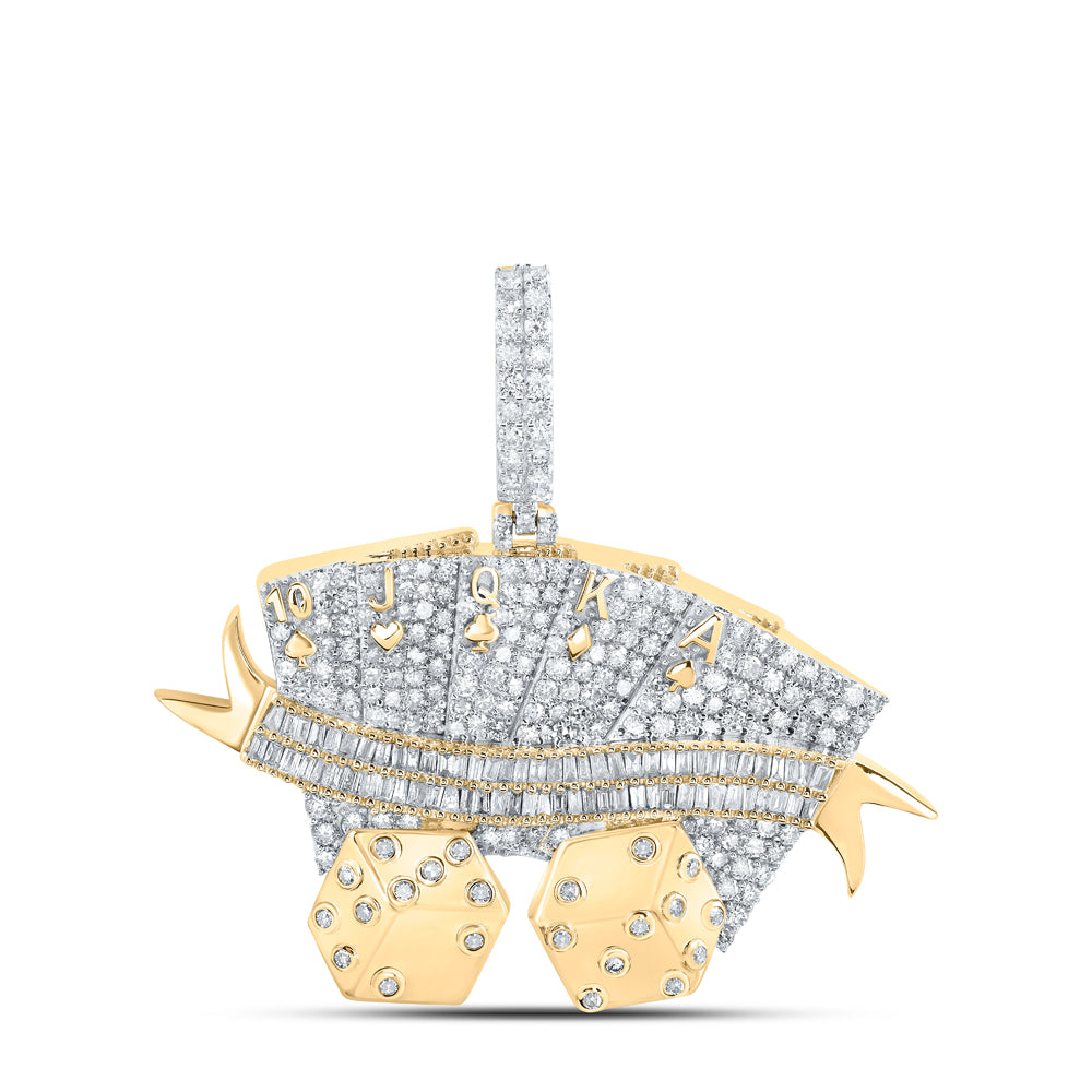 10Kt Yellow Gold 2 1/2Ctw-Dia Nk Mens Charm (12.05 grams)