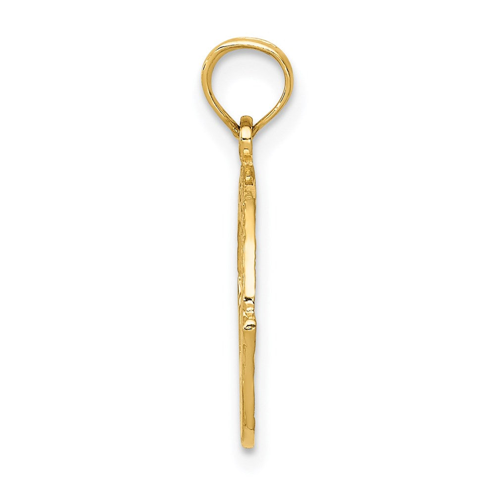 14k Yellow Gold 15 mm Claddagh Charm (0.92 grams)