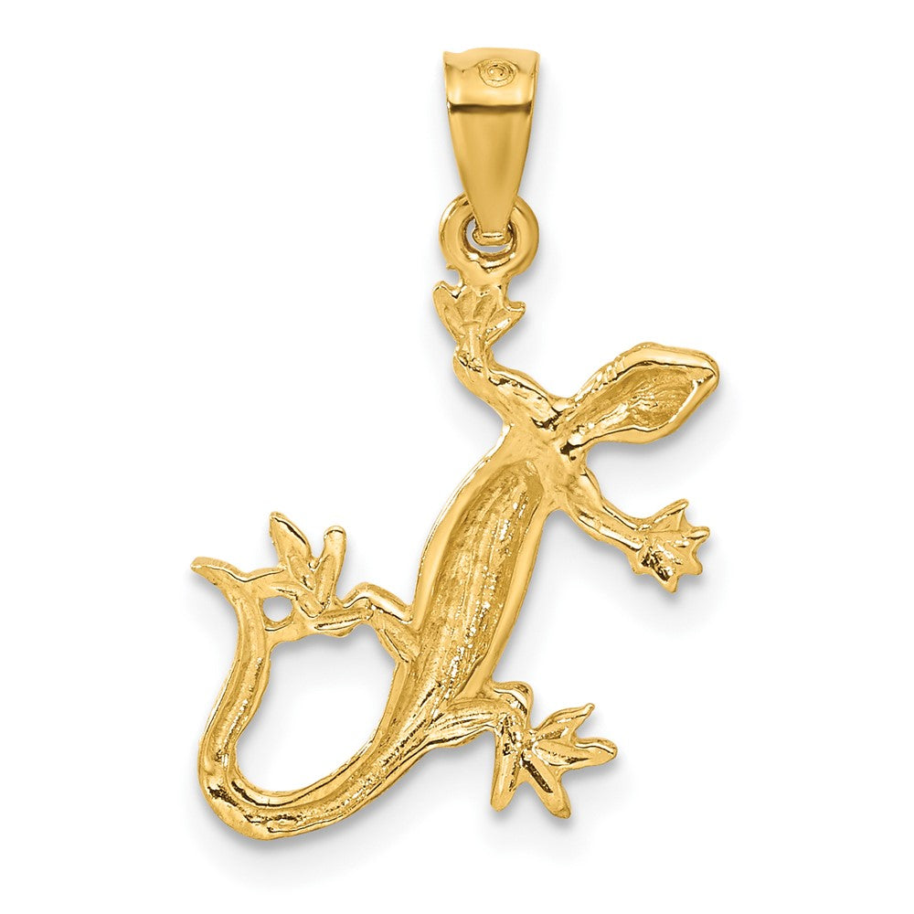 14k Yellow Gold 18.5 mm Diamond-Cut Lizard Pendant (1.2 grams)