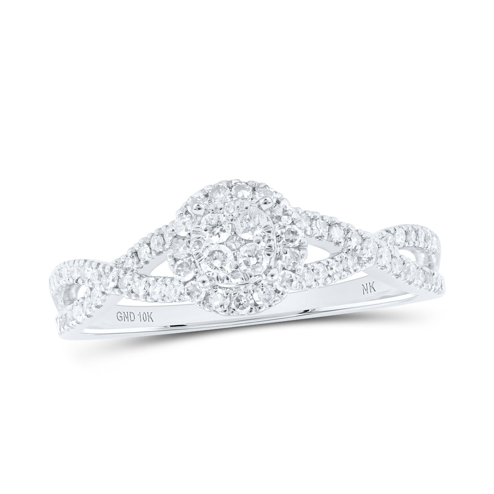 10Kt White Gold 3/8Ctw-Dia Nk Ring (2 grams)